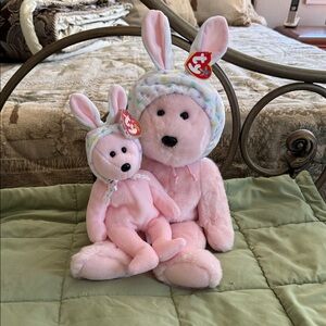 Vintage Ty Beanie Babies Easter buddy and beanie matching set